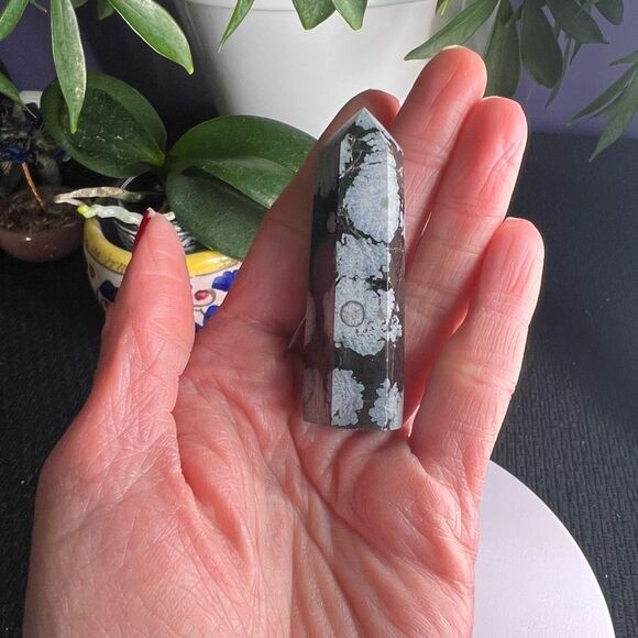Snowflake Obsidian Crystal Tower (#15) - Picture 2 of 11